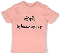 Baby T-Shirt Mädchen Jungen - Aufdruck selbst gestalten - Wunschtext - 12/18 Monate - Babyrosa - personalisiertem Text Name und Datum Geschenke individueller beschriftung individuellen Druck von Geschenk mit Namen personalisiert by Shirtracer