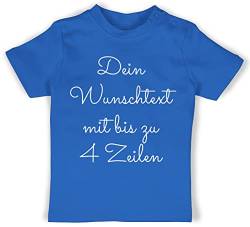 Baby T-Shirt Mädchen Jungen - Aufdruck selbst gestalten - Wunschtext - 12/18 Monate - Royalblau - Dein Name personalisiertem Text selber erstellen individueller beschriftung Customized Geschenke von Geschenk mit Namen personalisiert by Shirtracer