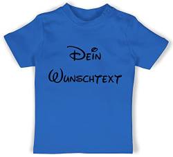 Baby T-Shirt Mädchen Jungen - Aufdruck selbst gestalten - Wunschtext - 12/18 Monate - Royalblau - Text schreiben individuelle beschriftung Name: Bedruckt Lassen beschrifte personalisierbar own Name von Geschenk mit Namen personalisiert by Shirtracer