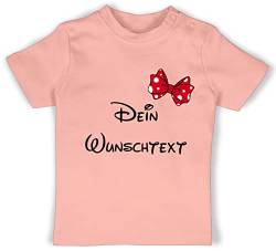 Baby T-Shirt Mädchen Jungen - Aufdruck selbst gestalten - Wunschtext Schleife - 18/24 Monate - Babyrosa - selber Text Bedrucken Lassen, own Name beschriftbar bedruckbare personalisierbar von Geschenk mit Namen personalisiert by Shirtracer