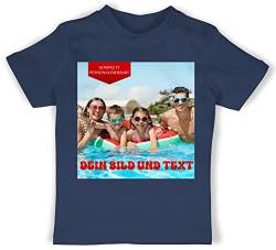 Baby T-Shirt Mädchen Jungen - Bild - Eigenem Foto - 18/24 Monate - Navy Blau - selbst gestaltet online Bedrucken personalisierten Druck selber gestalten Fotos individuellem Aufdruck wunschbild von Geschenk mit Namen personalisiert by Shirtracer