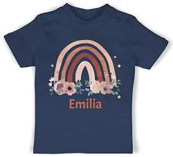 Baby T-Shirt Mädchen Jungen - Boho - Regenbogen Rainbow - 18/24 Monate - Navy Blau - Bedrucken Kindergarten kleine personalisierte Geschenke Name Bedruckt Lassen peronaliertes chic Stil von Geschenk mit Namen personalisiert by Shirtracer