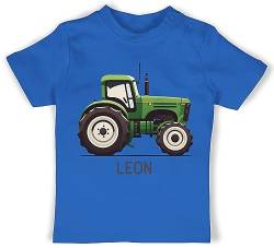 Baby T-Shirt Mädchen Jungen - Traktor Landwirte Landwirt Traktoren Trecker Landwirtschaft - 18/24 Monate - Royalblau - für traktorfahrer Shirt Bulldog und Name Traktor, Tractors traktorfans von Geschenk mit Namen personalisiert by Shirtracer