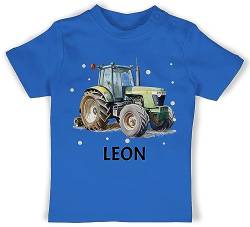 Baby T-Shirt Mädchen Jungen - Traktor - Trecker Name - 18/24 Monate - Royalblau - und Tshirt Geschenke Fans Bulldog personalisiertes personalisierte Traktoren traktorfahrer Shirts traktormotiv für von Geschenk mit Namen personalisiert by Shirtracer