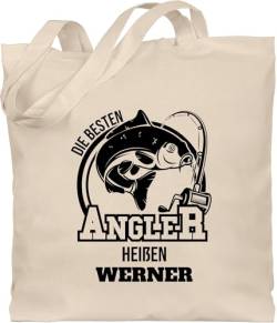 Baumwolltasche - Angeln - Angler Geschenk - Unisize - Naturweiß - name fisch geschenke angelzubehör geschenk+für+angler angel jutetasche fischen stoffsackerl sachen stofftasche personalisierte von Geschenk mit Namen personalisiert by Shirtracer