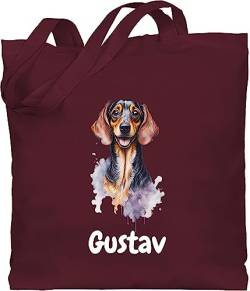 Baumwolltasche - Hunde - Dackel - Hundebesitzern Geschenk - Unisize - Bordeauxrot - tiermotive hund tasche personalisierte geschenke hundebesitzer name hundemotiv hunden eigenem hundespruch hunde. von Geschenk mit Namen personalisiert by Shirtracer