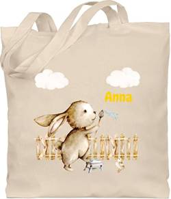 Baumwolltasche - Ostergeschenke Ostern - Süßer Hase Kinder - Unisize - Naturweiß - oster stoffbeutel beutel easter gifts stofftasche ostegeschenk säckchen happy stofftaschen personalisierte von Geschenk mit Namen personalisiert by Shirtracer