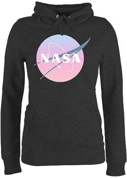 Geschenk mit Namen personalisiert by Shirtracer Pullover Damen Hoodie Frauen - Weltall Weltraum - NASA Logo - XXL - Anthrazit meliert - Pulli von Geschenk mit Namen personalisiert by Shirtracer
