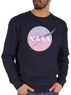 Geschenk mit Namen personalisiert by Shirtracer Sweater Pullover Sweatshirt Herren Damen - Weltall Weltraum - NASA Logo - XL - Dunkelblau - Pulli Sweat von Geschenk mit Namen personalisiert by Shirtracer