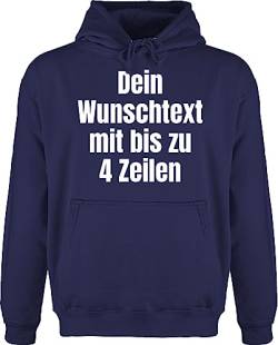 Hoodie Herren Pullover Männer - Aufdruck selbst gestalten - Wunschtext - 3XL - Navy Blau - Text schreiben Personalisieren texten beschriftet Bedrucken Lassen selber persönlichen dem von Geschenk mit Namen personalisiert by Shirtracer