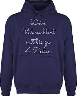 Hoodie Herren Pullover Männer - Aufdruck selbst gestalten - Wunschtext - 4XL - Navy Blau - personalisierbar Text Bedrucken eigenem Schrift dem individuellen zum eigener schreiben Schriftzug selber von Geschenk mit Namen personalisiert by Shirtracer