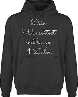 Hoodie Herren Pullover Männer - Aufdruck selbst gestalten - Wunschtext - L - Anthrazit meliert - freier text zum bedrucken nur schrift persönlich kreieren beschriftung schreiben lassen von Geschenk mit Namen personalisiert by Shirtracer