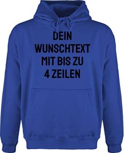 Hoodie Herren Pullover Männer - Aufdruck selbst gestalten - Wunschtext - XS - Royalblau - Text beschriften Lassen eigenem Schriftzug selber Machen Personalisieren selbstgestalten namens individuell von Geschenk mit Namen personalisiert by Shirtracer