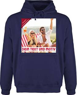 Hoodie Herren Pullover Männer - Bild - Eigenem Foto Geschenk - 5XL - Navy Blau - und auserwählte individuellen seinen Text Personalisieren personalisierte zum Bedrucken beschriftung selbst von Geschenk mit Namen personalisiert by Shirtracer