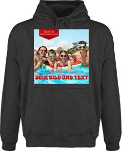 Hoodie Herren Pullover Männer - Bild - Eigenem Foto - L - Anthrazit meliert - Bedrucken selber personalisierbar personalisiertem individualisiert eigene Fotos individuelle Geschenke Foto- von Geschenk mit Namen personalisiert by Shirtracer