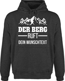 Hoodie Herren Pullover Männer - Der Berg Ruft - Wandern Geschenk - S - Anthrazit meliert - Wanderer jh001 Wander Wunschname von Geschenk mit Namen personalisiert by Shirtracer