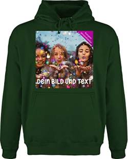 Hoodie Herren Pullover Männer - Foto eigenem Bild - Fotogeschenk - 3XL - Dunkelgrün - und text gestalten wörtern selbstgemacht einem satz selbst design selbstgetruckten selbstgedruckten aufdruck von Geschenk mit Namen personalisiert by Shirtracer