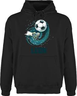 Hoodie Herren Pullover Männer - Fußball Schuss Cool Fußballfan - M - Schwarz - personalisierte Fussball fusball Geschenke Name Fussballer für und Druck fussballfan Fussballfans Logo Soccer von Geschenk mit Namen personalisiert by Shirtracer