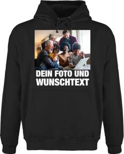 Hoodie Herren Pullover Männer - Mit Bild eigenem Foto Name Text Wunschtext - 3XL - Schwarz - und selbst gestalten bildern selber anpassen Bedrucken Lassen drucken Meinem Schrift beschriften von Geschenk mit Namen personalisiert by Shirtracer