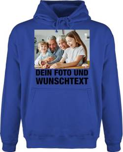 Hoodie Herren Pullover Männer - Mit Foto eigenem Bild Text Name Wunschtext - 3XL - Royalblau - selber designen personalisiertes Aufdruck Weihnachtspullover selbst erstellen eigen beschriften von Geschenk mit Namen personalisiert by Shirtracer