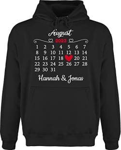 Hoodie Herren Pullover Männer - Valentinstag Partner Liebe Datum für Paare - XXL - Schwarz - Geschenke pärchen valentinstaggeschenk zum valentins Tag von Geschenk mit Namen personalisiert by Shirtracer