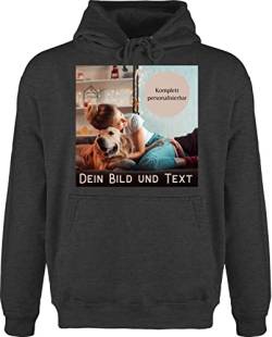 Hoodie Herren Pullover Männer - eigenem - Foto Bild Geschenk - M - Anthrazit meliert - Photo Bedrucken Lassen eigener Text ganzem personalisierte Geschenke zum anpassen selbstgestalten von Geschenk mit Namen personalisiert by Shirtracer