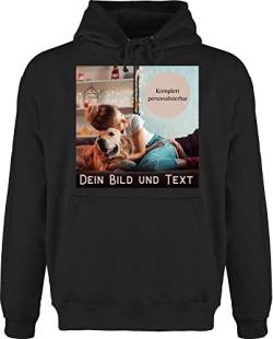 Hoodie Herren Pullover Männer - eigenem - Foto Bild Geschenk - M - Schwarz - selber gestalten with Your own Photo and Text Hoodies Freunde pullis personalisierte u Hoody bildern Machen Name und von Geschenk mit Namen personalisiert by Shirtracer