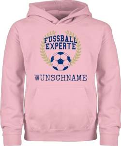 Kinder Hoodie Jungen Mädchen - 2024 Fussball EM Fanartikel - Fußball Experte Name - 152 (12/13 Jahre) - Hellrosa - hoodies wm 24 hoody europa pullover junge kids geschenke pulli jungs von Geschenk mit Namen personalisiert by Shirtracer