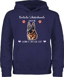 Kinder Hoodie Jungen Mädchen - Hunde - Deutsche Schäferhund - Geschenk Hundebesitzern - 116 (5/6 Jahre) - Navy Blau - personalisierter Pulli Hund hundemotive schäferhunde Pullover Hundebesitzer von Geschenk mit Namen personalisiert by Shirtracer