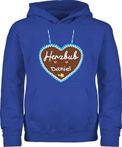 Kinder Hoodie Jungen Mädchen - Kompatibel Oktoberfest - Herzbub Lebkuchenherz - 98 (1/2 Jahre) - Royalblau - hoodies volksfest trachten pullover bayrisch lebkuchenherzen bayrischer abend trachten- von Geschenk mit Namen personalisiert by Shirtracer