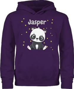 Kinder Hoodie Jungen Mädchen - Süßer Panda Pandabär Pandabären - 152 (12/13 Jahre) - Lila - personalisierte Pullover personalisierter Hoodies bär Pulli Name oodie von Geschenk mit Namen personalisiert by Shirtracer