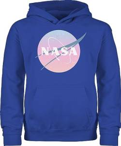 Kinder Hoodie Jungen Mädchen - Weltall Weltraum - Nasa Logo - 152 (12/13 Jahre) - Royalblau - rakete pullover jungs planeten kapuzenpulli astronaut hoody astronauten pulli sweater von Geschenk mit Namen personalisiert by Shirtracer