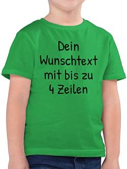 Kinder T-Shirt Jungen - Aufdruck selbst gestalten - Wunschdruck Text Namen - 140 (9/11 Jahre) - Grün - schreiben Bedrucken Lassen eigene Drauf peronaliertes anpassen Schrift selbstgewähltem Druck von Geschenk mit Namen personalisiert by Shirtracer