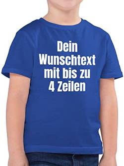 Kinder T-Shirt Jungen - Aufdruck selbst gestalten - Wunschtext - 140 (9/11 Jahre) - Royalblau - Shirt eigenem Schrift Tshirt t persönlichem Text Shirts weißes gewünschten personalisierte Junge von Geschenk mit Namen personalisiert by Shirtracer