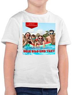 Kinder T-Shirt Jungen - Bild - Eigenem Foto - 164 (14/15 Jahre) - Weiß - selbst gestalten Tshirt auf personalisierte t Shirt Druck selber Bedrucken t-Shirts Personalisieren personalisiertes Shirts von Geschenk mit Namen personalisiert by Shirtracer