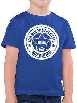 Kinder T-Shirt Jungen - Einschulung Schulanfang Junge - Ich Bin erstklassig 2024-140 (9/11 Jahre) - Royalblau - personalisierte Geschenke schulkinder Schulkind Shirt Tshirt t schulanfangsgeschenk von Geschenk mit Namen personalisiert by Shirtracer