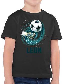 Kinder T-Shirt Jungen - Fußball Schuss Cool Fußballfan - 164 (14/15 Jahre) - Anthrazit - Fussball Shirt Geschenke für fußballfans Junge Tshirt t personalisierte personalisiertes Shirts Jungs von Geschenk mit Namen personalisiert by Shirtracer