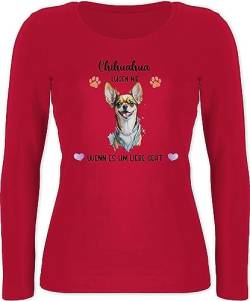 Langarmshirt Damen - Hunde - Chihuahua - Geschenk Hundebesitzern - XXL - Rot - Frau Hund hundemotiv hundemotive Hunde. hundemotiven hundespruch Hundebesitzer Hunden Name und selbst Design von Geschenk mit Namen personalisiert by Shirtracer