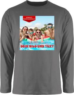 Langarmshirt Herren Langarm Shirt - Bild - Eigenem Foto - XXL - Dunkelgrau - selbst Druck Bedrucken und Text erstellen bildern selber anpassen persönliches Machen Drauf drucken kann wo Man EIN von Geschenk mit Namen personalisiert by Shirtracer