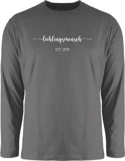 Langarmshirt Herren Langarm Shirt - Freund - Lieblingsmensch est - Lieblingsmensch Geschenk Freundin - Lieblingsmensch Geschenk Mann - L - Dunkelgrau - Geschenke für Bester personalisiertes Freunde von Geschenk mit Namen personalisiert by Shirtracer