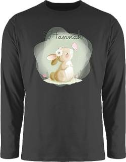 Langarmshirt Herren Langarm Shirt - Süßer Hase Bunny Rabbit Hasen Kaninchen - S - Schwarz - hasenliebhaber t-Shirt Erwachsene Ostern für Name von Geschenk mit Namen personalisiert by Shirtracer