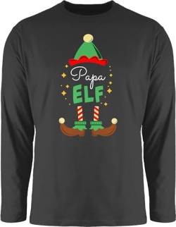 Langarmshirt Herren Langarm Shirt - Weihnachten - Papa Elf mit Wunschtext Text Papi - XL - Schwarz - Weihnachts weinachts weihnachtliches Christmas Weinachten Geschenke vor weihnachtlich Name Frohe von Geschenk mit Namen personalisiert by Shirtracer