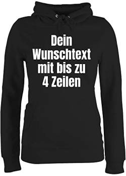 Pullover Damen Hoodie Frauen - Aufdruck selbst gestalten - Wunschtext - M - Schwarz - personalisierbar Text Schrift Bedrucken Lassen eigene Drauf peronaliertes individuellen anpassen Druck Name: von Geschenk mit Namen personalisiert by Shirtracer