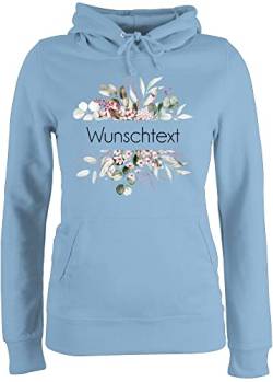 Pullover Damen Hoodie Frauen - Aufdruck selbst gestalten - Wunschtext - XXL - Hellblau - muttertag hoodies selber bedruckte blume bedrucken lassen eigener text flower ein süßen wunschname flowers von Geschenk mit Namen personalisiert by Shirtracer