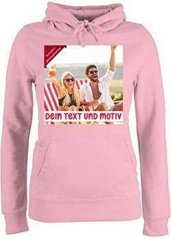 Pullover Damen Hoodie Frauen - Bild - Eigenem Foto Geschenk - S - Hellrosa - selbst Bilder Dein Text Fotos Bedrucken Lassen designen schriften personalisierbare Wunschname wunschdruck beschriftung von Geschenk mit Namen personalisiert by Shirtracer