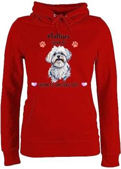 Pullover Damen Hoodie Frauen - Hunde - Malteser - Geschenk Hundebesitzern - XXL - Rot - hundemotiven Hund Name hundemotiv Frau Hunden Hundebesitzer personalisierte und personalisiertes selbst Design von Geschenk mit Namen personalisiert by Shirtracer