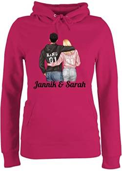 Pullover Damen Hoodie Frauen - Liebe - Partner Geschenke Paar King Queen Couple Pärchen Weihnachts-Geschenke Valentinstag - S - Fuchsia - ich dich paare fur für valentins tag weihnachtsgeschenke von Geschenk mit Namen personalisiert by Shirtracer