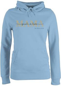 Pullover Damen Hoodie Frauen - Muttertag - Mama Mutti Mom Mum - Geburtstag Weihnachten - M - Hellblau - kuschel Pulli Aufdruck 2 für damenhooddies 2024 personalisierter Hoodies personalisierte von Geschenk mit Namen personalisiert by Shirtracer