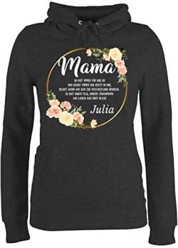 Pullover Damen Hoodie Frauen - Muttertag - Mama du bist Immer für Uns da - XL - Anthrazit meliert - Geschenke mom Sachen personalisiertes Mutter Tage mamatags zum schöne Beste mütter von Geschenk mit Namen personalisiert by Shirtracer