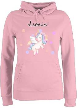 Pullover Damen Hoodie Frauen - Süßes Einhorn Sweet Unicorn - S - Hellrosa - Name personalisierte von Geschenk mit Namen personalisiert by Shirtracer